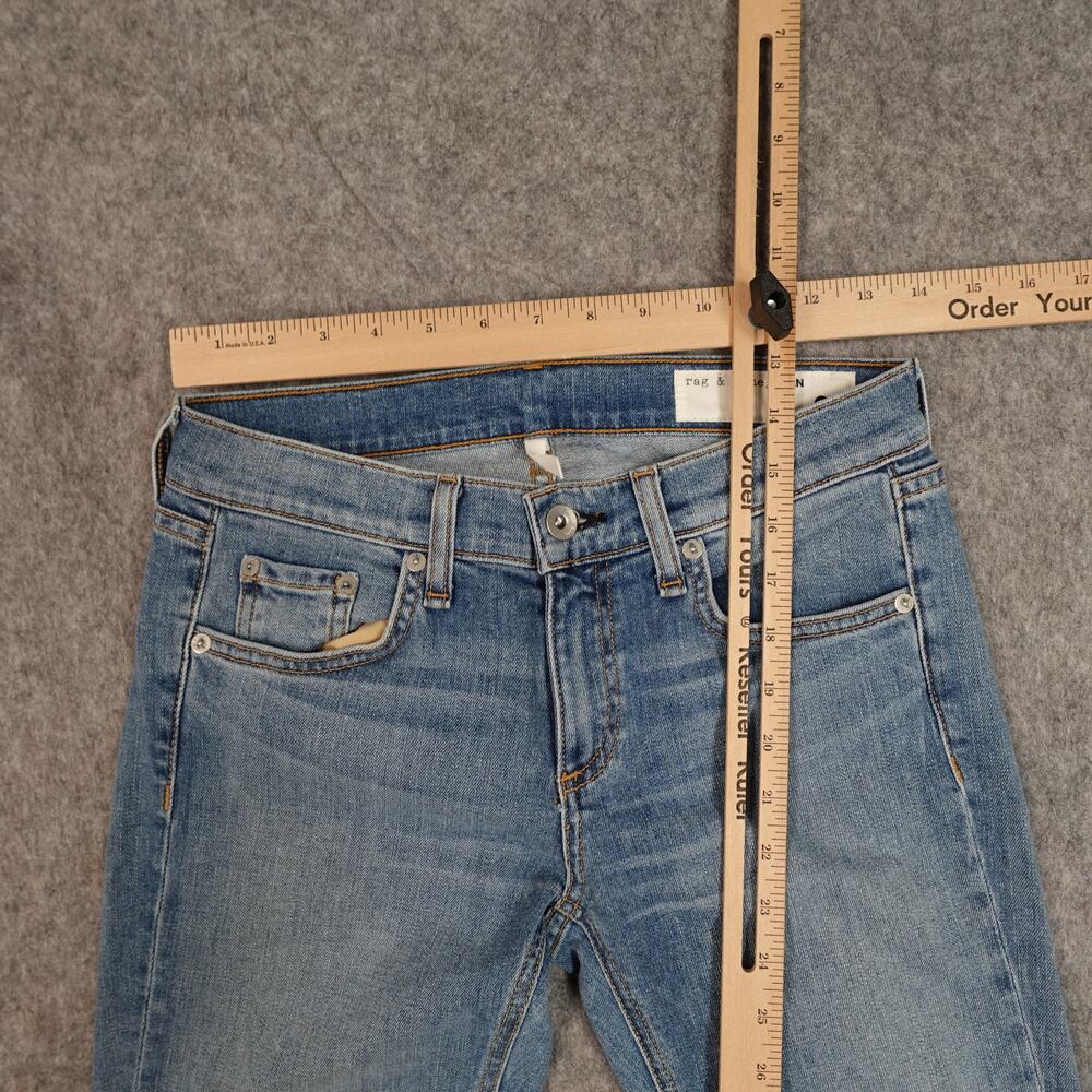 Rag and Bone Jeans Women 25 Dre Rove Wash Skinny Raw Hem Denim 29" - Picture 2 of 10